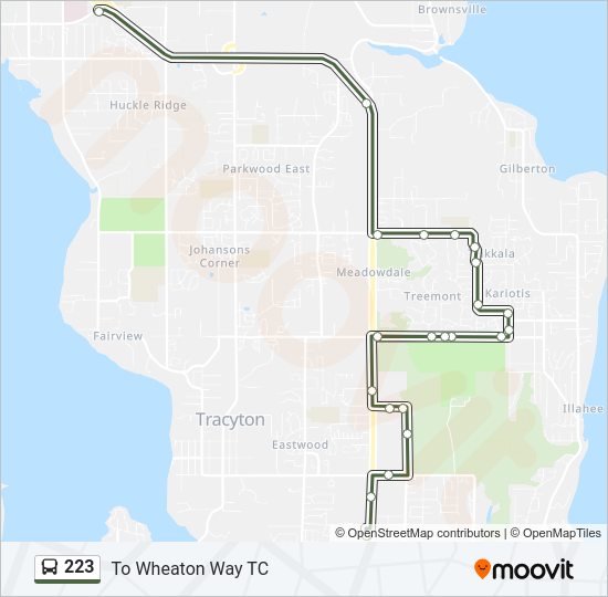 Mapa de 223 de autobús