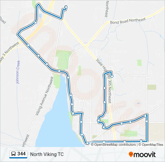 344 Bus Line Map