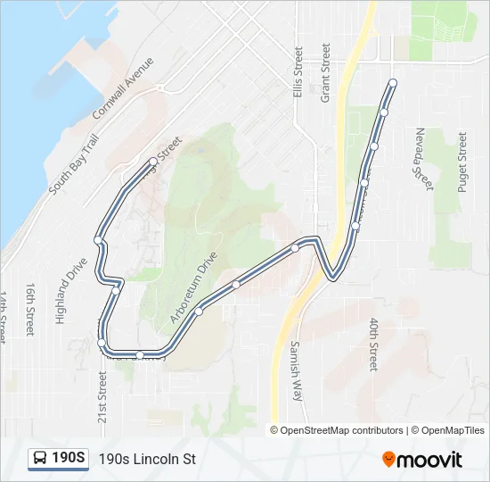 190S Bus Line Map