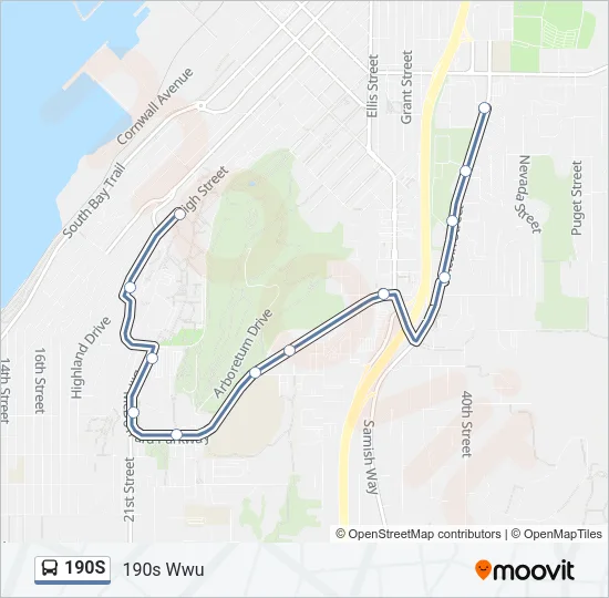 190S Bus Line Map