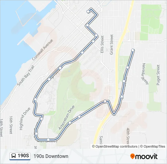 190S Bus Line Map