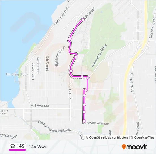 14S Bus Line Map