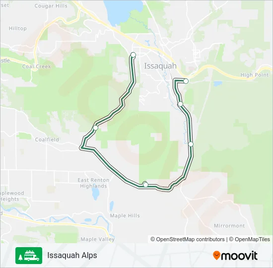 TRAILHEAD DIRECT ISSAQUAH ALPS Bus Line Map