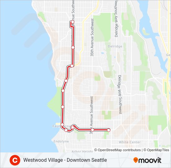 C LINE Bus Line Map
