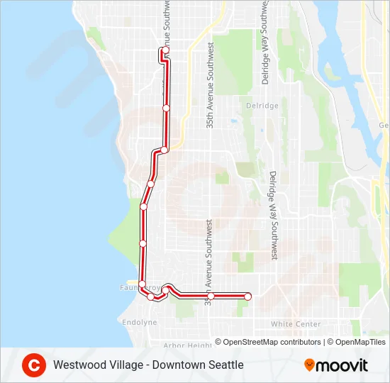 C LINE Bus Line Map