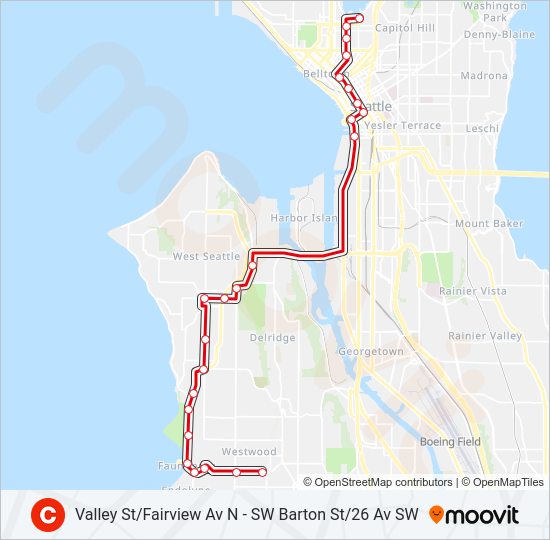 C LINE Bus Line Map