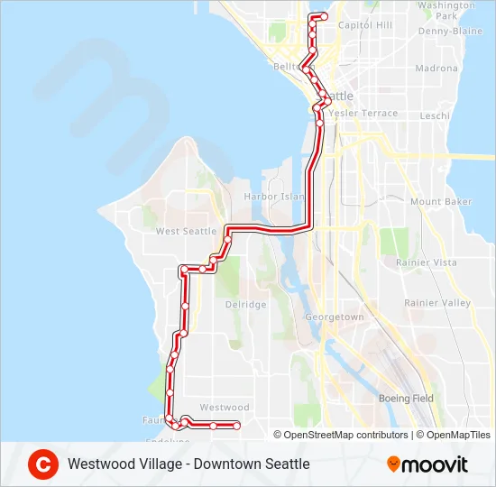 C LINE Bus Line Map