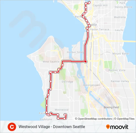 C LINE Bus Line Map