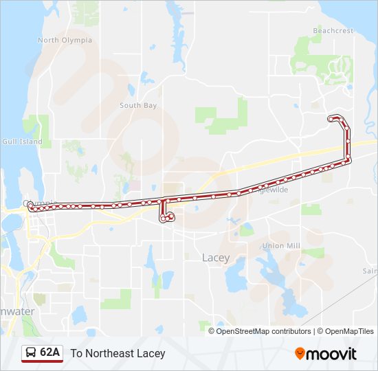 62A bus Line Map