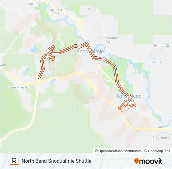 NORTH BEND-SNOQUALMIE SHUTTLE Bus Line Map