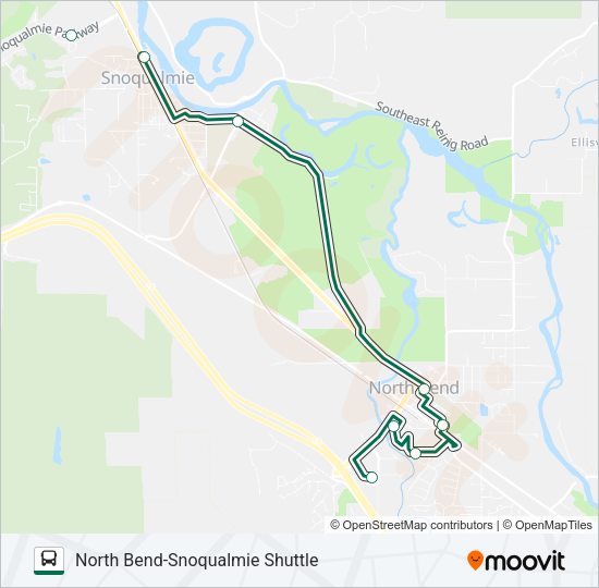 NORTH BEND-SNOQUALMIE SHUTTLE Bus Line Map