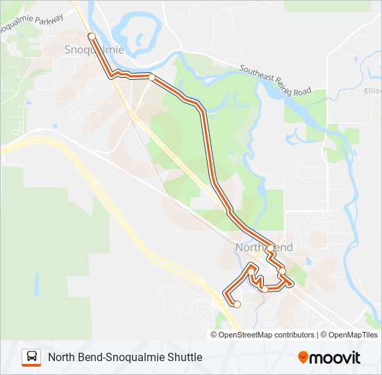 NORTH BEND-SNOQUALMIE SHUTTLE bus Line Map