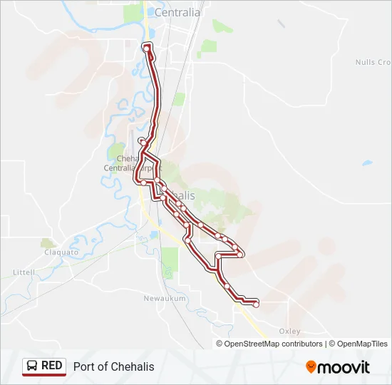 RED Bus Line Map