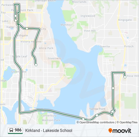 986 bus Line Map