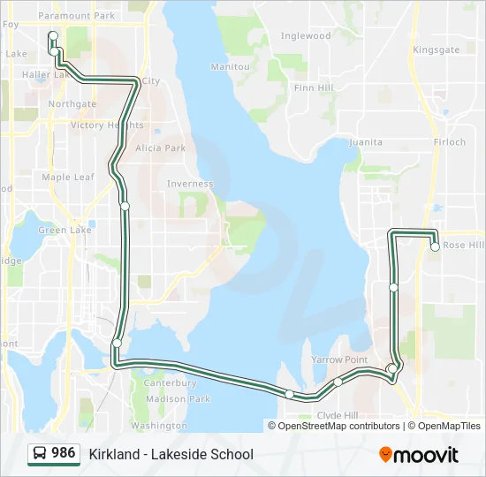 986 Bus Line Map