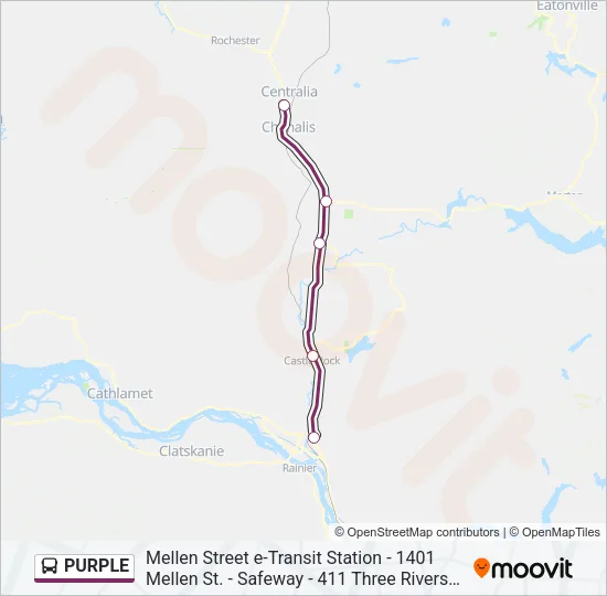 PURPLE Bus Line Map