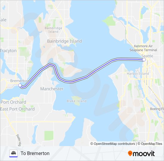 SEATTLE-BREMERTON FAST FERRY Ferry Line Map