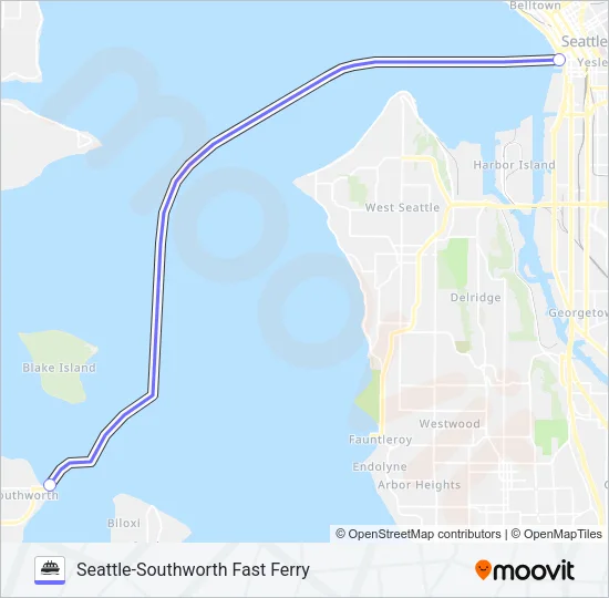 SEATTLE-SOUTHWORTH FAST FERRY Ferry Line Map
