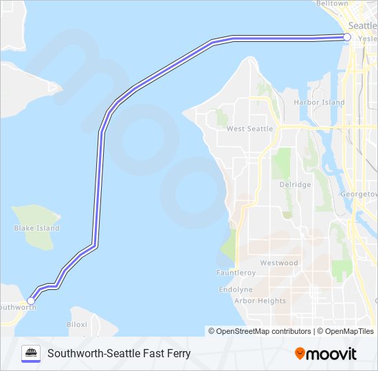 SOUTHWORTH-SEATTLE FAST FERRY ferry Line Map