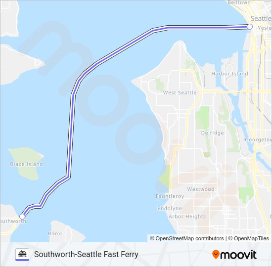 SOUTHWORTH-SEATTLE FAST FERRY Ferry Line Map