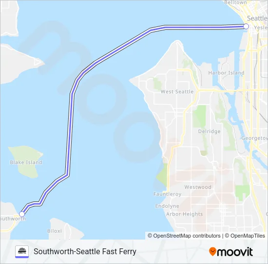 SOUTHWORTH-SEATTLE FAST FERRY Ferry Line Map