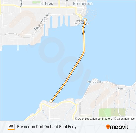BREMERTON-PORT ORCHARD FOOT FERRY ferry Line Map