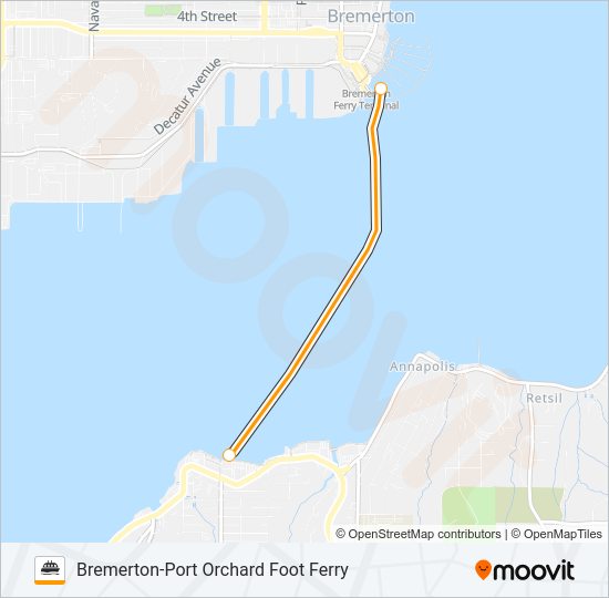 BREMERTON-PORT ORCHARD FOOT FERRY Ferry Line Map