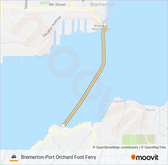 BREMERTON-PORT ORCHARD FOOT FERRY Ferry Line Map