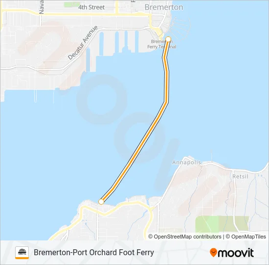 BREMERTON-PORT ORCHARD FOOT FERRY Ferry Line Map