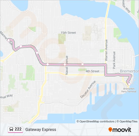 222 bus Line Map