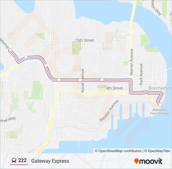 Mapa de 222 de autobús