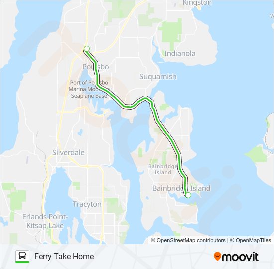 Mapa de NORTH FERRY TAKE HOME de autobús