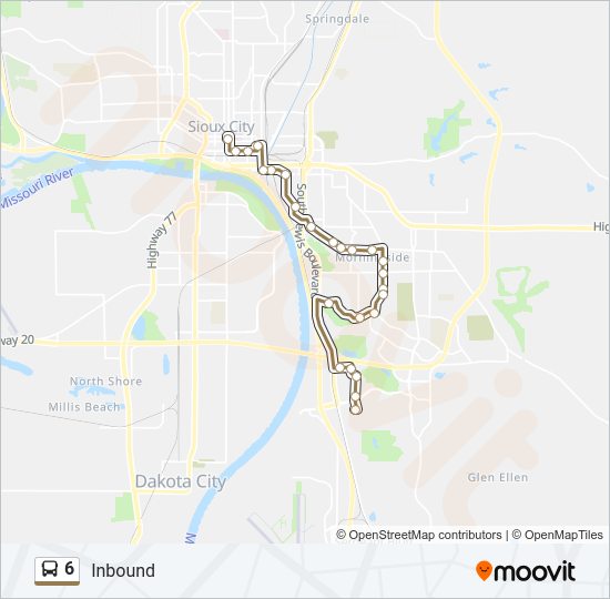 6 bus Line Map