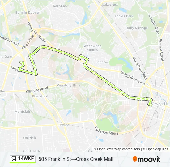 14WKE Bus Line Map