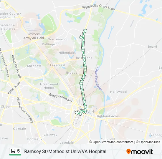 5 Bus Line Map