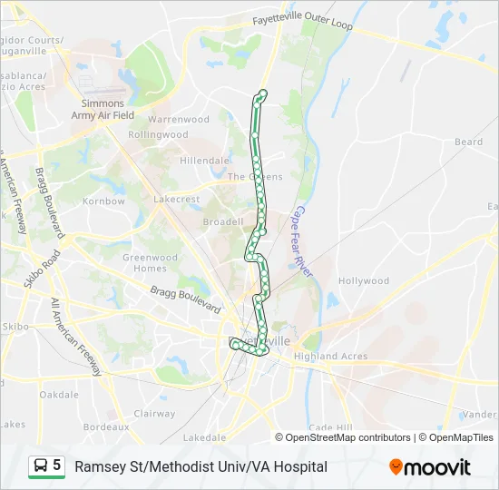 5 Bus Line Map