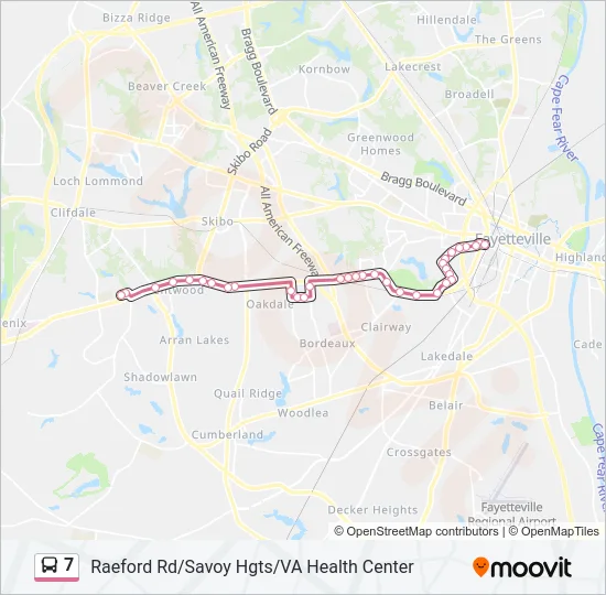 7 Bus Line Map