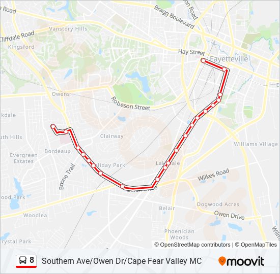 8 bus Line Map