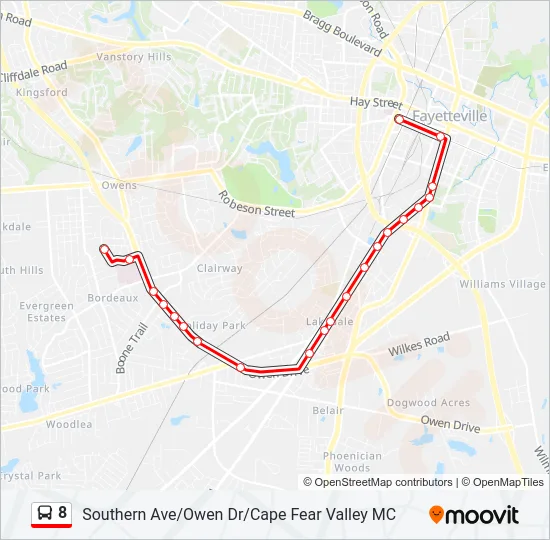 8 Bus Line Map