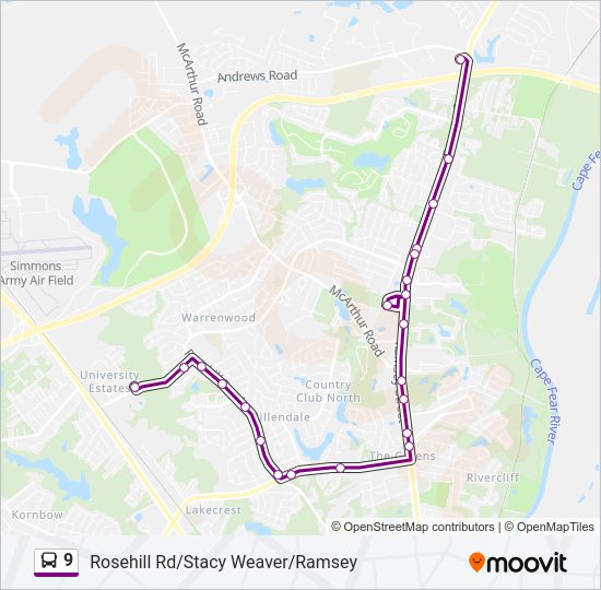 9 Bus Line Map