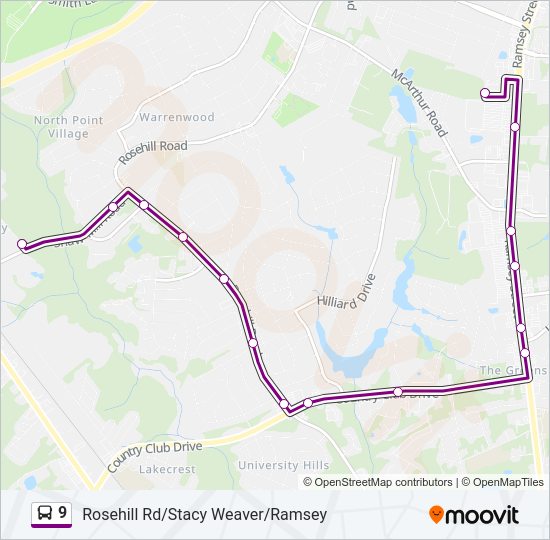 9 bus Line Map