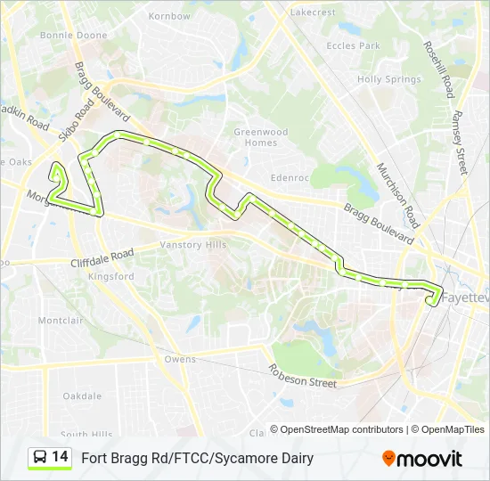14 Bus Line Map