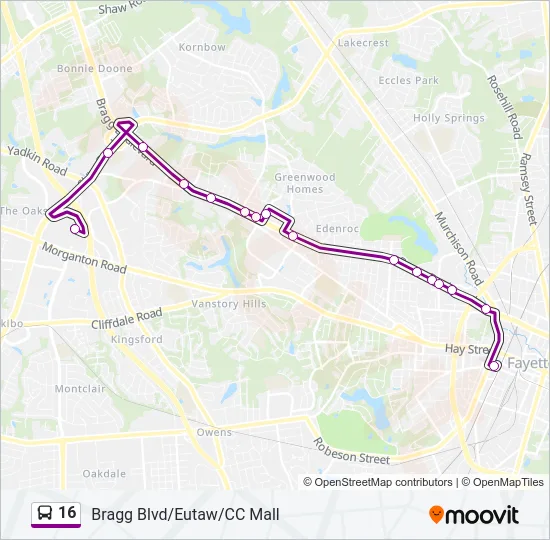 16 Bus Line Map