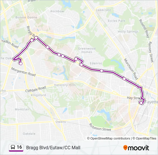 16 Bus Line Map