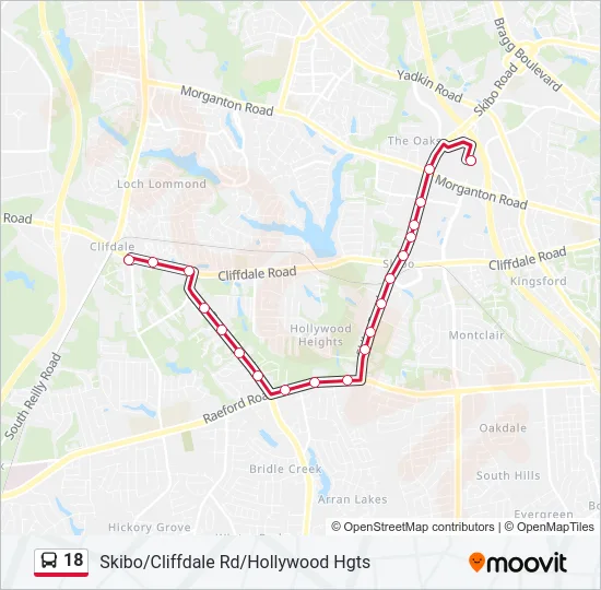 18 Bus Line Map