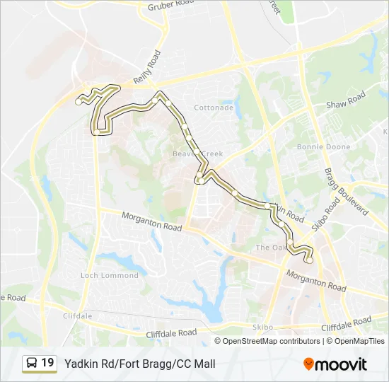 19 Bus Line Map