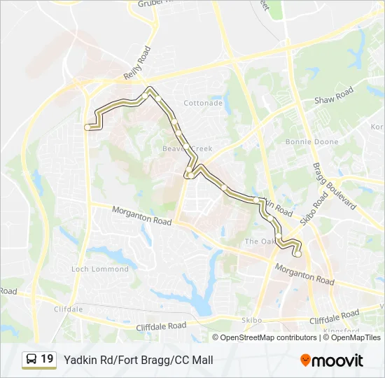 19 Bus Line Map