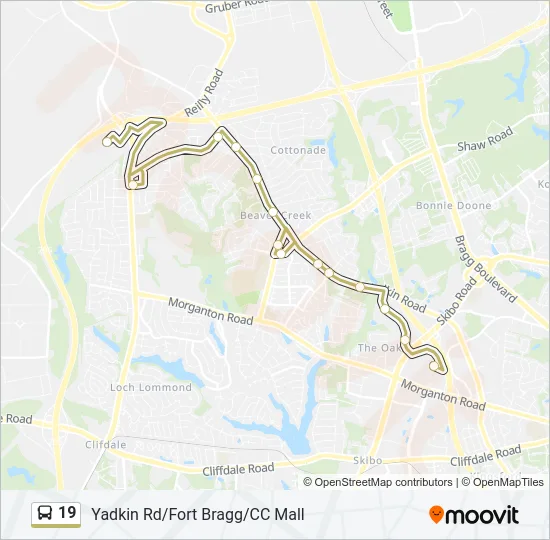 19 Bus Line Map