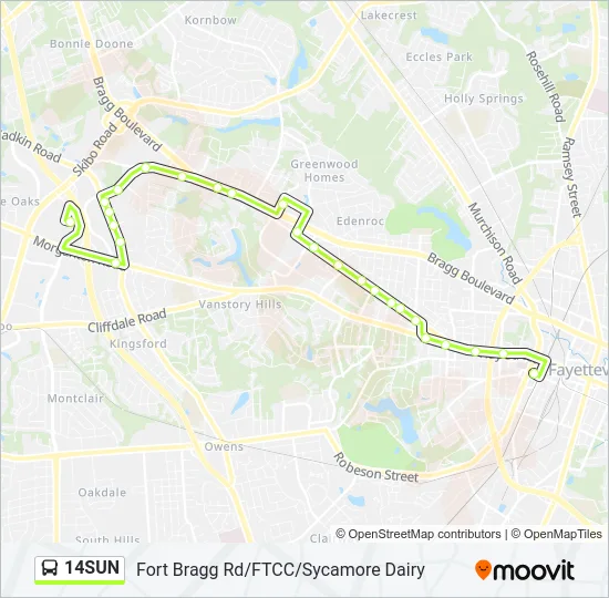 14SUN Bus Line Map