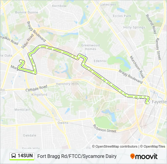 14SUN Bus Line Map